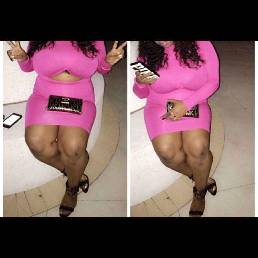 Pink body on dress